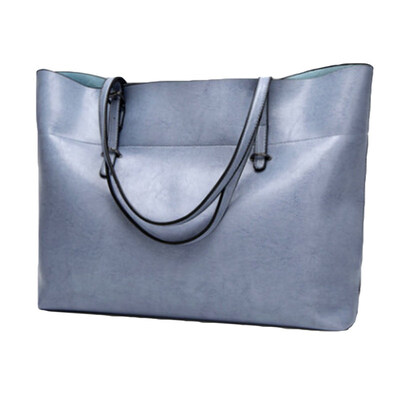 

Casual Women Faux Leather Solid Color Large Capacity Shoulder Bag Handbag Pouch