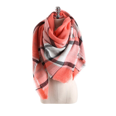 

Salybaby Lattice Stitching Multicolor Color Imitation Cashmere Scarf