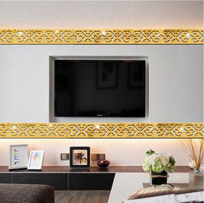 

Gobestart 3D Modern Mirror Flowers Vinyl Removable Wall Sticker Decal Home Decor Art GD