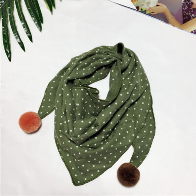 

GirlsBoys Kids Cotton Triangle Dot Scarf Soft Towel Saliva Towel Warm Decorative Scarf For WinterAutum