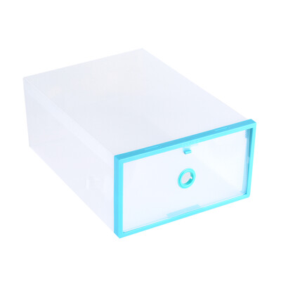 

2 PCS Transparent Foldable Plastic Drawer Shoe Case Storage Stackable Box Organizer Stackable Shoes Box Foldable Shoes Case