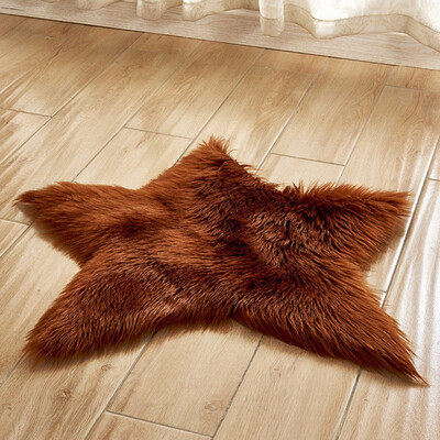 

Toponeto Pentagram floor mat Non Slip Rug Mats Hairy Soft Fluffy Faux Fur Carpet Mat Home