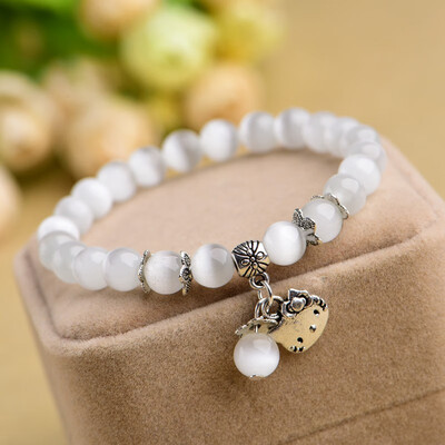 

Small fresh white cat eye bracelet crystal fashion wild jewelry