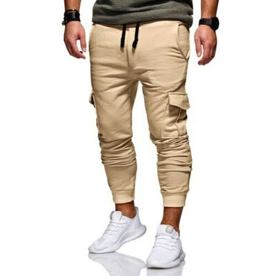 

Mens Gym Casual Sport Trousers Tracksuit Bottoms Skinny Joggers Sweat Pants