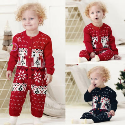

Lovely Newborn Baby Boy Girl First Christmas Clothes Romper Pants Outfit Set US