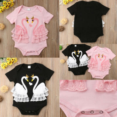 

Newborn Infant Baby Girl Swan Romper Bodysuit Jumpsuit Outfits Sunsuit Clothes