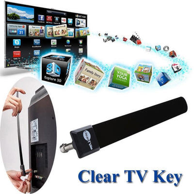 

Mini Clear TV Key HDTV 100 FREE HD TV Digital Indoor Antenna 1080p Ditch Cable