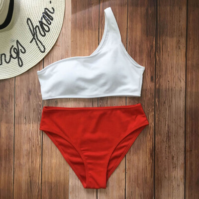 

Roseonmyhand Women Pure color Tube up Two Pieces Bikini Push-Up Swimsuit Swimwear Beachwear