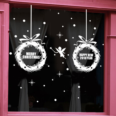 

〖Follure〗Happy New Year 2018 Merry Christmas Wall Sticker Home Shop Windows Decals Decor