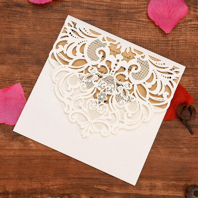

10Pcs Pearl Paper Floral Invitation Cards Invitation Holders for Wedding Birthday Party Anniversary