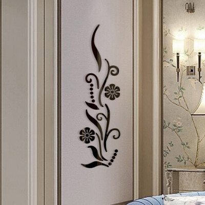 

Toponeto Flower Bathroom Acrylic Mirrored Decorative Sticker Wall Art Mirror Secor Room