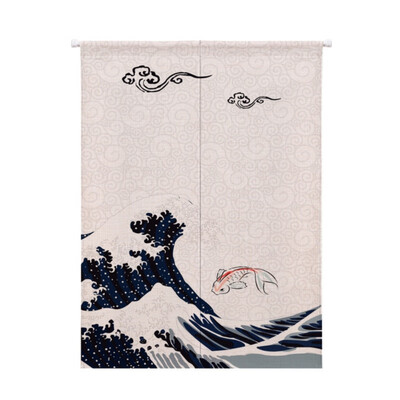 

Japanese Style Doorway Curtain Cotton And Linen Printed Hanging Tapestry For Home Decoration