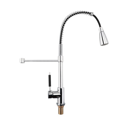 

Kitchen Spring Single Outlet Faucet Facet Single Hole Sink Pull Down Sprayer