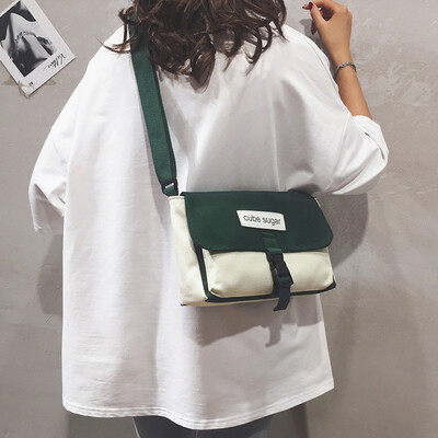 

Ancient sense bag female 2019 new Korean version of the wild wide shoulder strap Messenger bag Harajuku style student canvas shoulder bag