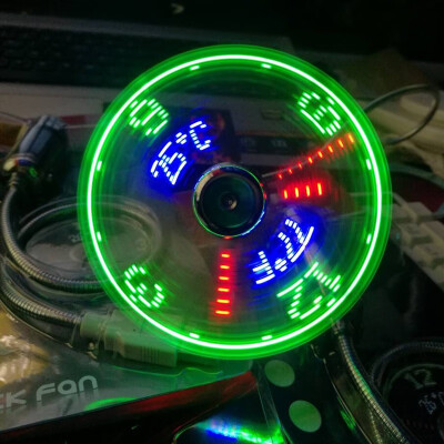 

USB fans mini Time&Temperature display creative gift with LED Light Cool Gadget for Laptop PC Computer dropship 2019 newest