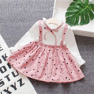 

Toddler Kids Baby Girls Polka Long Sleeve Dress Princess Party Bow Tutu Dresses