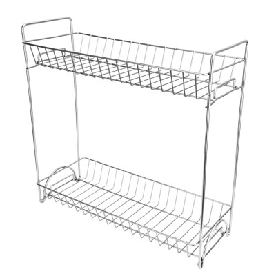 

Greensen 2 Tier Storage Rack Shelf Holder Organizer for Kitchen Bathroom Use Silver GrayStorage Rack Kitchen Storage Shelf