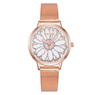 

Creative Women Watches Romantic Design Dial Ladies Quartz Wristwatch Fashion Rose Gold Strap Clock Gift Relojes Para Mujer
