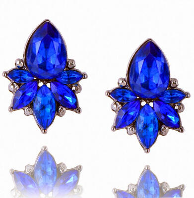 

Best lady 2017 New Colorful Flower Big Brand Design Luxury Starburst Pendant Crystal Stud Gem Statement Earrings Jewelry