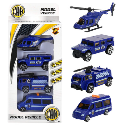 

Tailored 4Pcs Mini Construction Vehicles Hand Sliding Unisex Casual Toy Cars Kid Toys