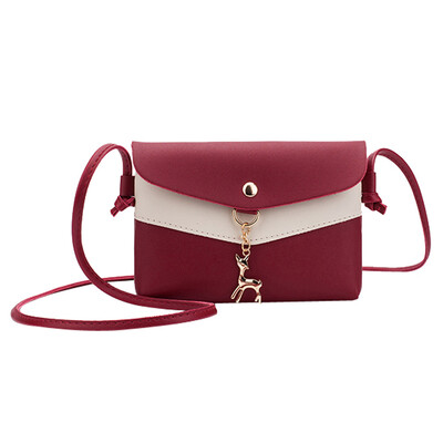 

Women Bag Womens Handbags Female Purse Leather Small Travel Bags Ladies Vintage Deer Pendant Cross body Shoulder Handba