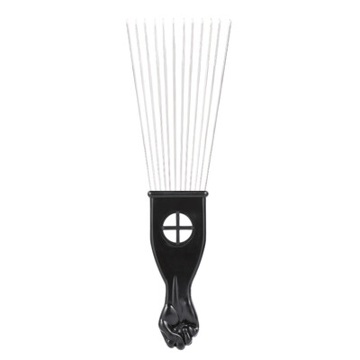 

Metal Afro Comb African American Pick Comb Hair Brush Hairdressing Styling Tool Black Fist