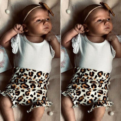

Newborn Kids Baby Girl Leopard print Clothes Tops Shorts Pants Outfits Tracksuit