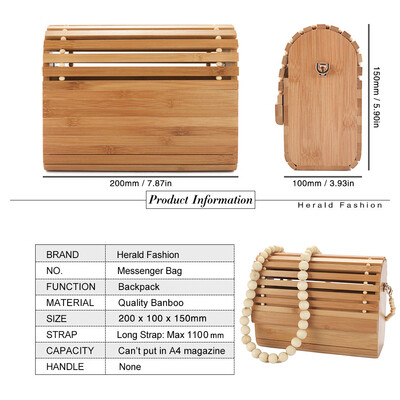 

Women Handbag Bamboo Bag Hollow Out Handmade Messenger Bag Square Summer Beach Ladies Bag Wooden Clutch