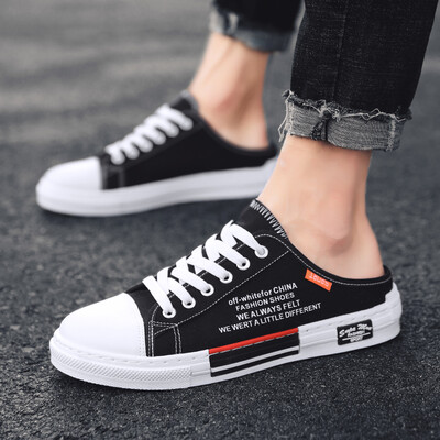 

Summer half-dragging bale head leisure breathable cool dragging Korean version of the lazy footwear canvas mens shoes