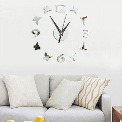 

Toponeto 3D Creative Butterfly Digital Acrylic Mirror Wall Clock Home Decor Wall Clock