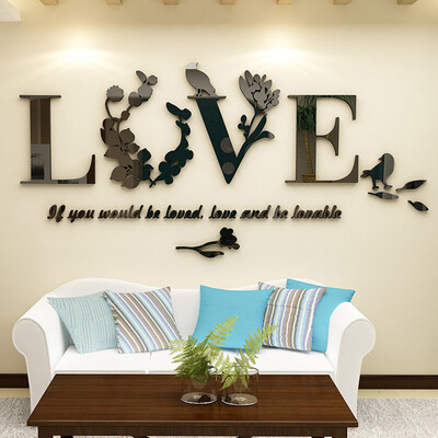 

Siaonvr Stylish Removable 3D Leaf LOVE Wall Sticker Art Vinyl Decals Bedroom Decor