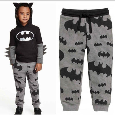 

2015 Spring Baby Boys Kids Cartoon Batman Printed Pants Casual Trousers 2-7Y