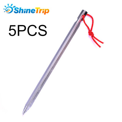

5x 9 Aluminum Alloy Outdoor Camping Trip Tent Peg Ground Beach Nail Stakes Tri
