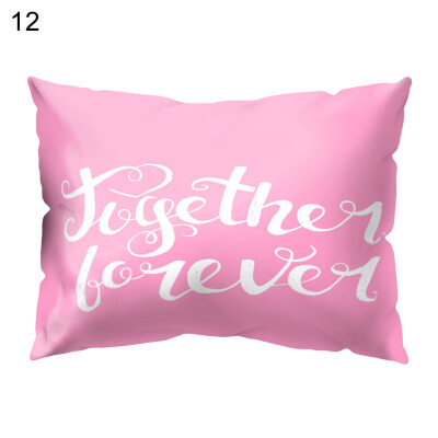 

Lovely Pink Letters Rectangle Throw Pillow Case Cushion Cover Home Car Decor