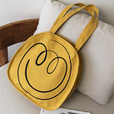 

Tailored Women Fashion Canvas Smiley Face Coin Purse Shoulder Tote Handbag Casual Bag