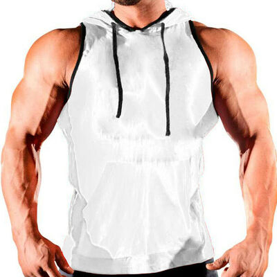 

Gym Hot Men Clothing Hoodie Stringer Bodybuilding Tank Top Hooded Muscle Shirt