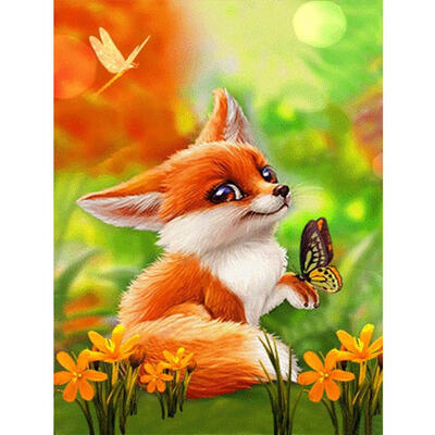 

5D DIY Full Drill Diamond Painting Fox Cross Stitch Embroidery Mosaic Kit