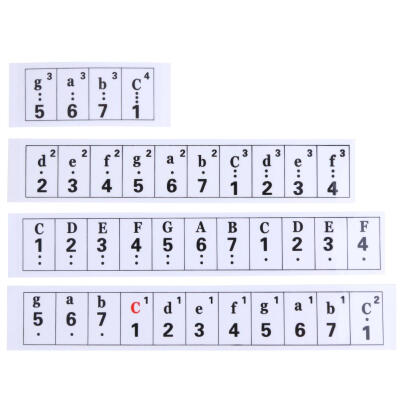 

61 Keys Transparent Key Note Stickers for Piano Electronic Keyboard