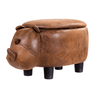 

Brown Rhinocer Upholstered Ride-on Storage Ottoman