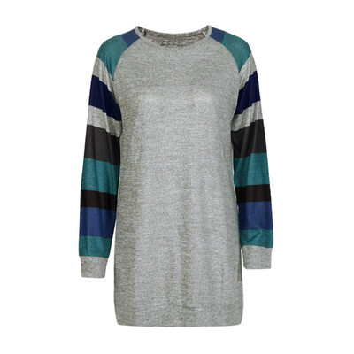 

Nomeni Women Striped Long Sleeve Knitted Casual Tunic Sweatshirt Tops T Shirt Dress