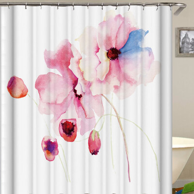 

180180cm Waterproof Mildew Proof Floral Bathroom Shower Curtain with Hooks