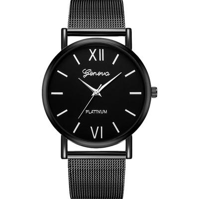 

GENEVA Fashion Mens Watch Stainless Steel Analog Quartz Wristwatch Mesh Band Luxury Watches Erkek Kol Saati Relogio Masculino