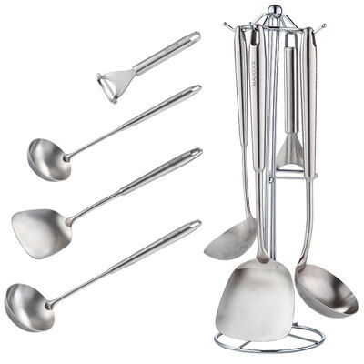 

American kitchen maxcook stainless steel shovel spoon set thickening spatula fried shovel spoon hot pot spoon five-piece MCCU063