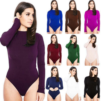 

Women Long Sleeve Bandage Bodysuit Leotard Tops Blouse T-shirt Jumpsuit Rompers
