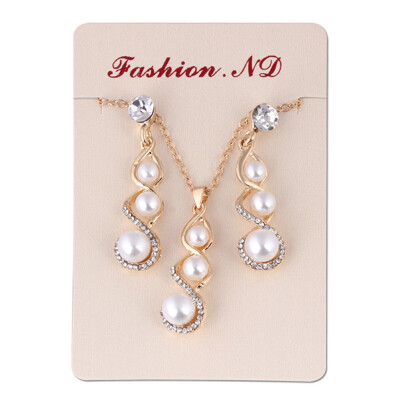 

Women Jewellery Pea Pearl Pendant Earrings Necklace Set