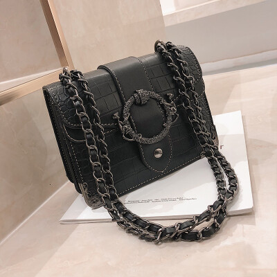 

Ins super fire bag female 2019 new wave Korean version of the fashion crocodile pattern wild chain shoulder slung small square bag