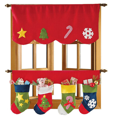 

〖Follure〗Door Window Drape Panel Christmas Curtain Decorative Home
