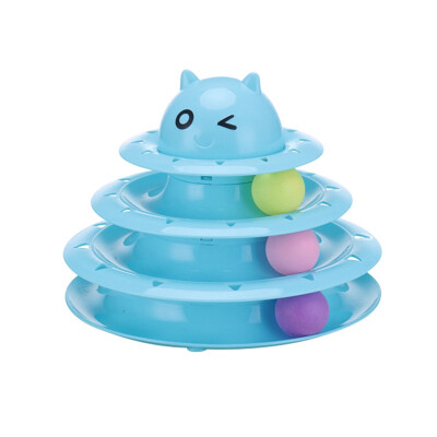 

Plastic Three Levels Tower Tracks Disc Cat Toy Pet Cats Triple Play Disc Toys