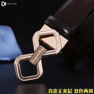 

Belt mens leather positive&negative two-color dual-use diamond letter smooth 8 word buckle business leather belt ma