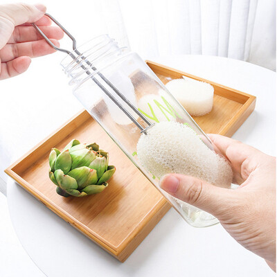 

Gobestart Long Handle 360 Degree Cleaning Cup Brush Sponge Brush Bottle Brush Kitchen